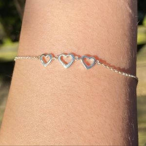 Sterling silver heart anklet
